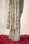 Aqua Blue Tissue Saree
