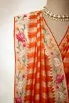 Tangerine Organza Silk Saree