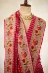 Rani Pink Tussar Slik Saree