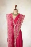 Fuchsia Pink Organza Saree