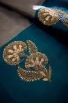 Silver & Teal Green Tissue Silk Saree