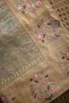 Sage Grey Tissue Silk Saree