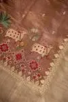 Champagne Blush Organza Silk Saree