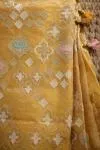 Mustard Yellow Organza Tissue Saree