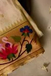 Ivory Gold Paithani Slik Saree