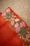 Burnt Orange Organza Saree