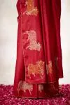 Rust Red Tussar Silk Saree