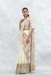 Ivory Georgette Drape Saree