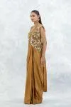 Molten Gold Satin Drape Saree