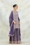 Purple Tissue Georgette Garara Set