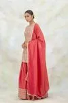 Coral Silk Garara Set