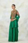 Emerald Green Silk Garara Set