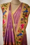 Lavender Paithani Slik Saree