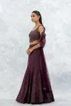 Wine Georgette Lehenga Set