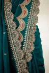 Teal Green Organza Saree