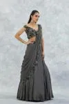 Silver Sand Satin Lehenga Set