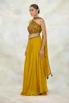 Mustard Georgette Sharara Set