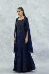 Midnight Blue Georgette Lehenga Set