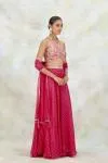 Fuchsia Pink Organza Sharara Set
