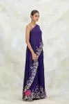 Purple Silk Asymmetric Sharara Set