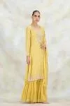 Butter Yellow Crepe Garara Set
