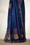 Navy Blue Tussar Silk Saree