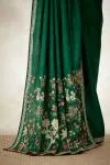 Forest Green Tussar Silk Saree
