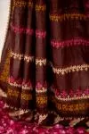 Mahogany Tussar Slik Saree