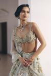 Aqua Tissue Net Lehenga Set