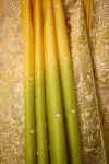 Dual-Shade Green-Yellow Tussar Silk Saree