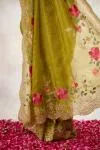 Pistachio Green Organza Silk Saree