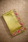 Olive Green Tissue Silk Saree