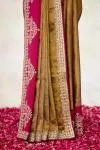 Gold & Rani Pink Kanjivaram Tissue Saree