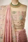 Blush Pink Organza Tissue Saree