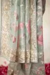 Aqua Blue Tissue Saree