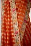 Tangerine Organza Silk Saree