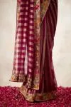 Magenta Organza Silk Saree