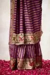 Grape Purple Tussar Silk Saree