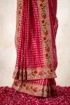 Rani Pink Tussar Slik Saree