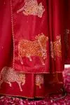 Rust Red Tussar Silk Saree