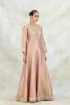 Dusty Pink Tissue Organza Anarkali Set
