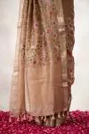 Champagne Brown Tissue Silk Saree