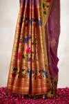 Lavender Paithani Slik Saree