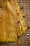 Mustard Yellow Organza Tissue Saree