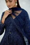 Ink Blue Georgette Sharara Set