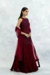 Garnet Red Georgette Sharara Set