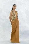 Molten Gold Satin Drape Saree