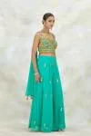 Turquoise Georgette Sharara Set