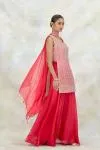 Coral Pink Georgette Sharara Set