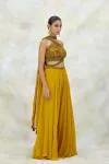 Mustard Georgette Sharara Set